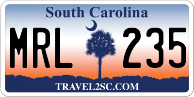 SC license plate MRL235