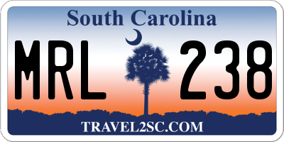 SC license plate MRL238