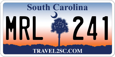 SC license plate MRL241