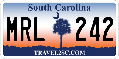 SC license plate MRL242