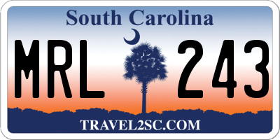 SC license plate MRL243