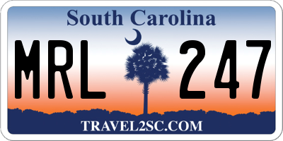 SC license plate MRL247