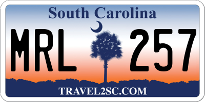 SC license plate MRL257