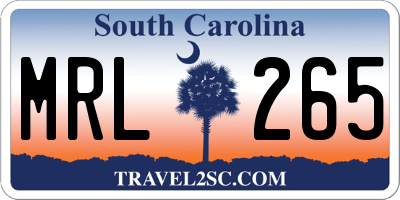 SC license plate MRL265