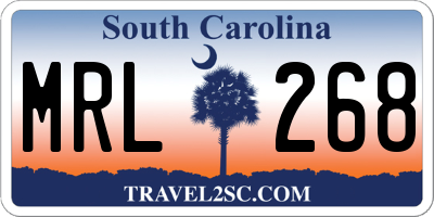 SC license plate MRL268