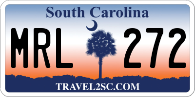 SC license plate MRL272