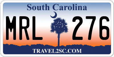 SC license plate MRL276