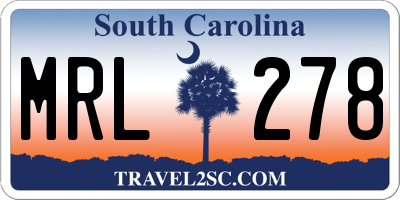 SC license plate MRL278