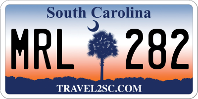 SC license plate MRL282