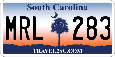 SC license plate MRL283
