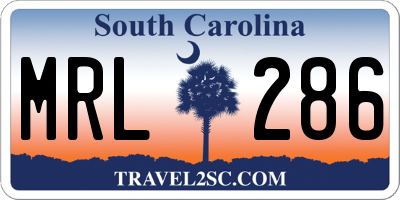 SC license plate MRL286