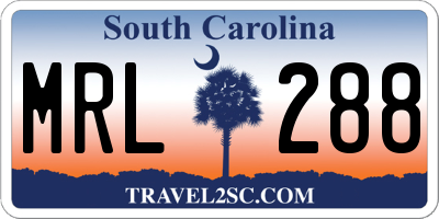 SC license plate MRL288