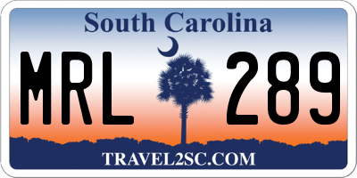 SC license plate MRL289