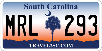 SC license plate MRL293