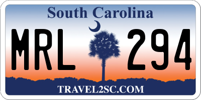 SC license plate MRL294