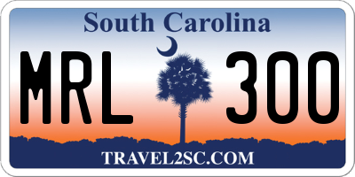 SC license plate MRL300