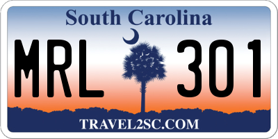 SC license plate MRL301