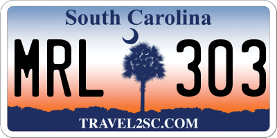 SC license plate MRL303