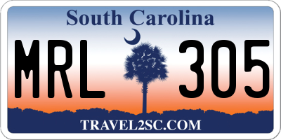 SC license plate MRL305