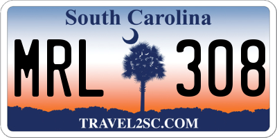 SC license plate MRL308