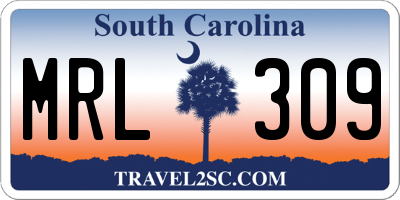 SC license plate MRL309