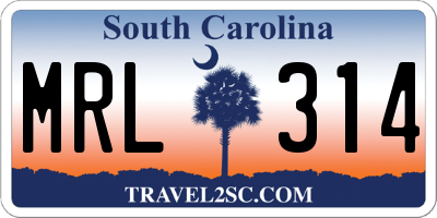 SC license plate MRL314