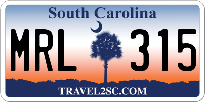 SC license plate MRL315