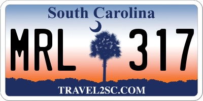 SC license plate MRL317