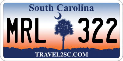 SC license plate MRL322
