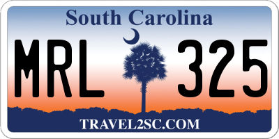 SC license plate MRL325