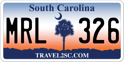 SC license plate MRL326
