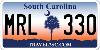 SC license plate MRL330