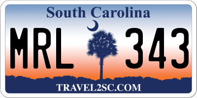 SC license plate MRL343
