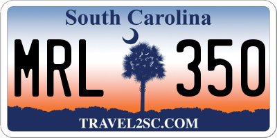 SC license plate MRL350
