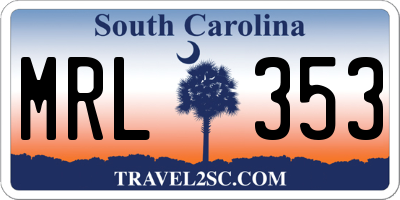 SC license plate MRL353