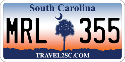 SC license plate MRL355