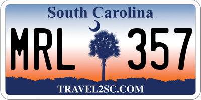 SC license plate MRL357