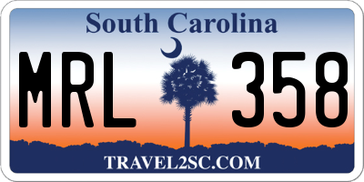 SC license plate MRL358