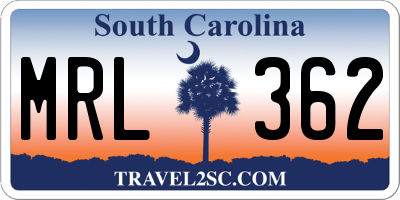SC license plate MRL362