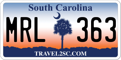 SC license plate MRL363