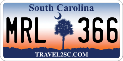SC license plate MRL366