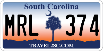 SC license plate MRL374