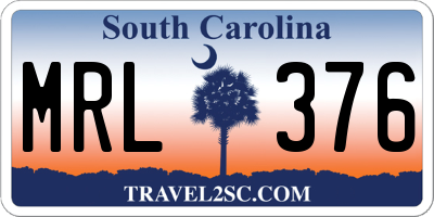 SC license plate MRL376