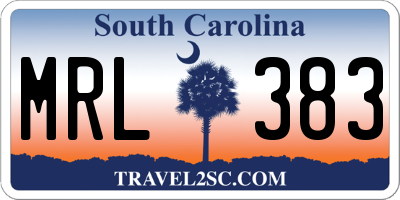 SC license plate MRL383