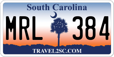 SC license plate MRL384