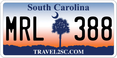 SC license plate MRL388