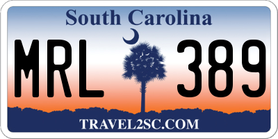 SC license plate MRL389