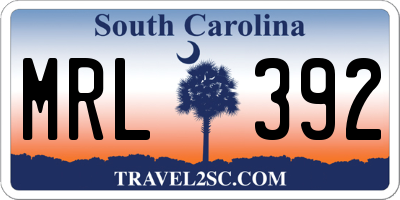 SC license plate MRL392