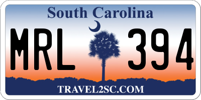 SC license plate MRL394
