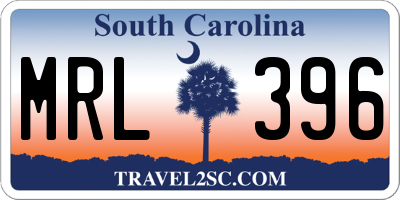 SC license plate MRL396